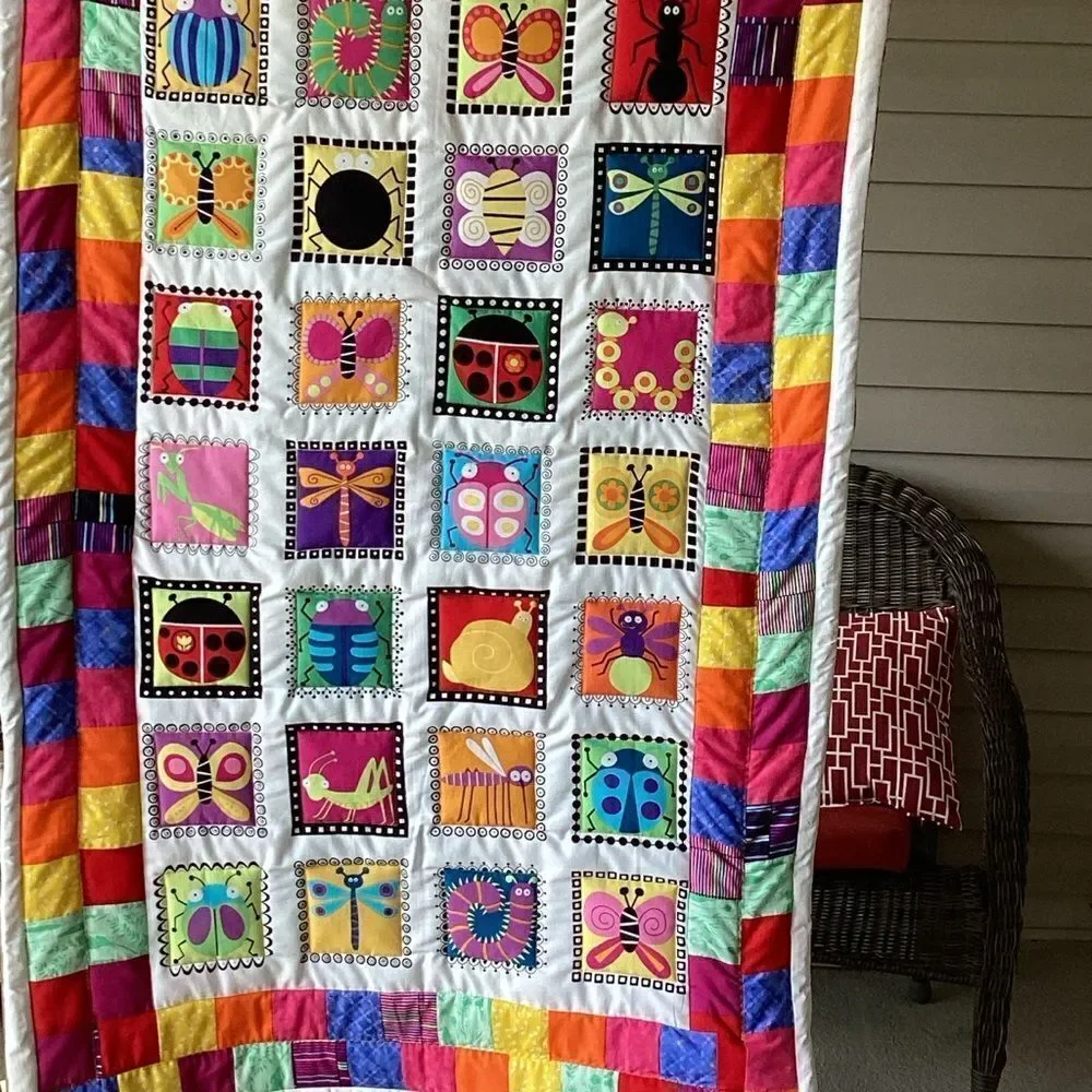 NWT. Girls Love Bugs Too! Hand Crafted Children’s Quilt